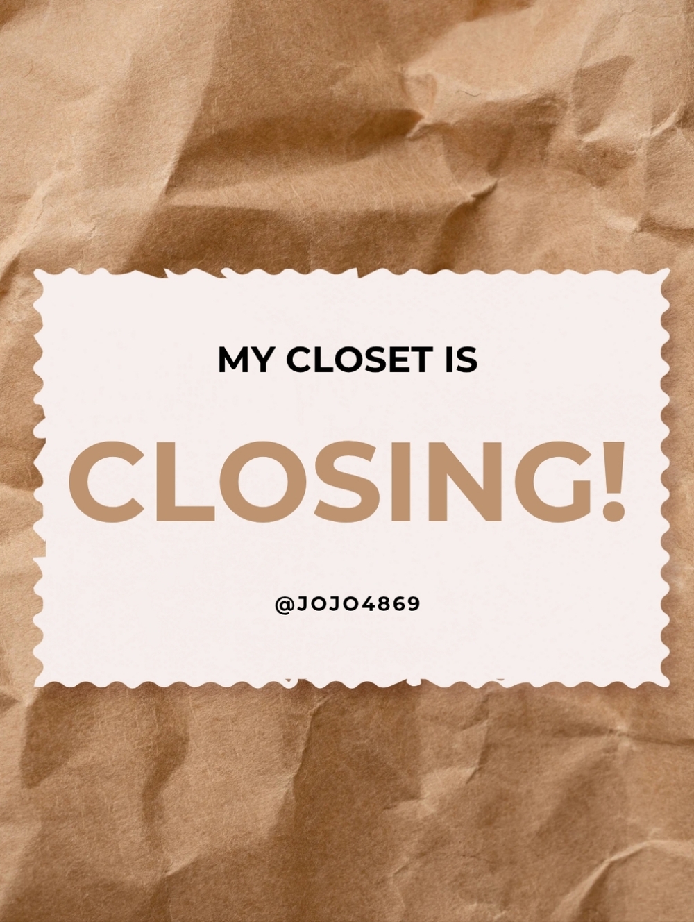 Closet Closing!